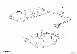 曲轴箱通风 diagram for BMW 3 Series E36 318i