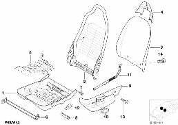 FRONT SEAT BACKREST FRAME diagram for BMW Z3 E36 M
