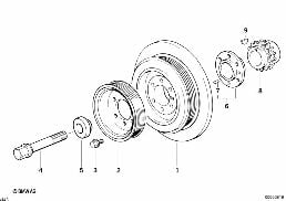 皮带传动-扭振减震器 diagram for BMW 3 Series E36 318i