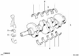 曲柄连杆机构曲轴 及轴瓦 diagram for BMW 3 Series E36 318i
