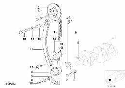 正时机构正时链 diagram for BMW 3 Series E36 318i