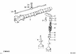 阀门控制 凸轮轴/润滑 diagram for BMW 3 Series E36 318i