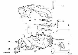 进气系统 diagram for BMW 3 Series E36 318i