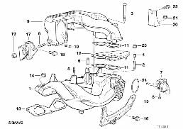 INTAKE MANIFOLD SYSTEM diagram for BMW 3 Series E36 318is