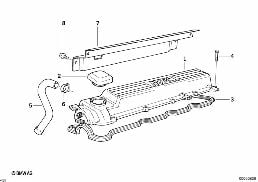 Pokrywa głowicy diagram for BMW 5 Series E34 525tds