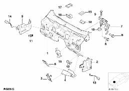 Pièces de tablier frontal diagram for BMW 7 Series E38 735iL