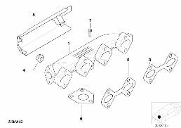 Kolektor spalin AGR diagram for BMW 5 Series E39 520d