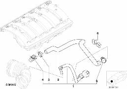 Onderdrukbesturing-motor diagram for BMW 5 Series E39 520i