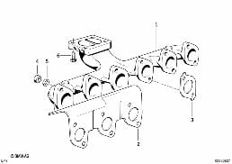 Kolektor wydechowy diagram for BMW 5 Series E34 525tds