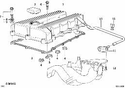 气缸盖罩 diagram for BMW 3 Series E36 318i