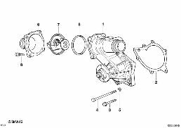 WATERPUMP - THERMOSTAT diagram for BMW 7 Series E32 740i