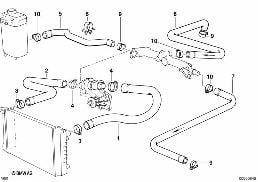 Systeme de refroidissement - durit diagram for BMW 7 Series E38 740iL