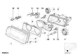 Pezzi singoli per faro diagram for BMW 3 Series E36 318ti