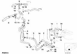INDEPENDENT HEATING WATER VALVES diagram for BMW 5 Series E39 530i