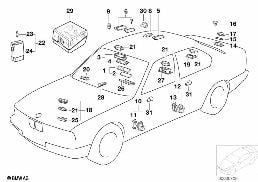 Diverse Leuchten diagram for BMW 7 Series E32 750iL