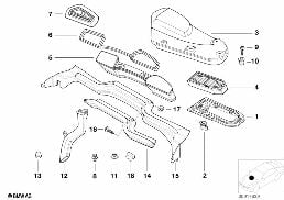 Microfiltre/filtre à charbon actif diagram for BMW 7 Series E38 735iL