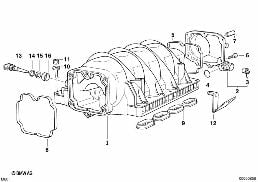 Dispositif d'admission diagram for BMW 7 Series E38 740iL