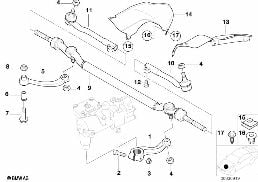 轉嚮拉桿 轉嚮橫拉桿/轉嚮搖臂 diagram for BMW 5 Series E39 M5