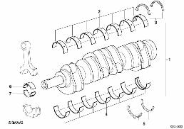 Mecanismo movimento cambota c/bronzes diagram for BMW 7 Series E38 750i