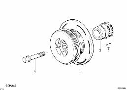 Transmissão p.correia/amortecedor vibra. diagram for BMW 7 Series E38 750i