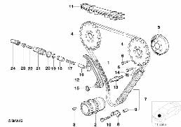 TIMING AND VALVE TRAIN-TIMING CHAIN diagram for BMW 8 Series E31 850Ci