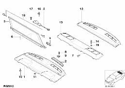 SUN BLIND, REAR WINDOW SHELF diagram for BMW 7 Series E38 735iL