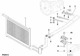 Ölkühler/Ölkühlerleitung diagram for BMW 5 Series E39 525d