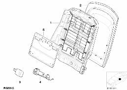 FRONT SEAT BACKREST FRAME/REAR PANEL diagram for BMW 3 Series E46 325Ci