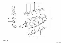 CRANKSHAFT WITH BEARING SHELLS