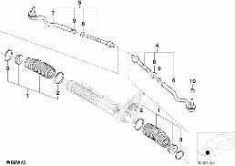 STEERING LINKAGE/TIE RODS diagram for BMW 3 Series E46 M3