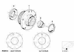 Radlagerung diagram for BMW 7 Series E32 750iL