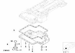 Olejová vana spodní díl/měrka oleje diagram for BMW X5 E53 4.6is