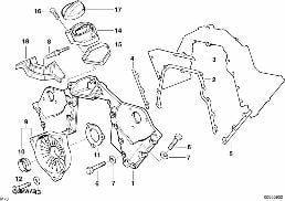 Carcaça cárter distribuição superior diagram for BMW 7 Series E38 750i