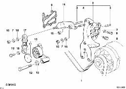 Correia alternador/bomba rotativa palh. diagram for BMW 7 Series E38 750i