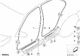 Protège-arête / applique bas de caisse diagram for BMW 5 Series E39 525td