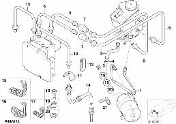 FRONT BRAKE PIPE, DSC diagram for BMW 3 Series E46 318i
