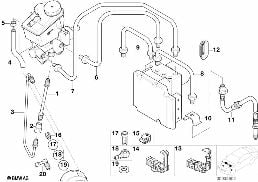 FRONT BRAKE PIPE, DSC diagram for BMW 3 Series E46 318i