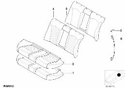 Κάθισμ.πίσω ταπετσ.και επένδ.βασ.κάθισ. diagram for BMW 5 Series E39 M5