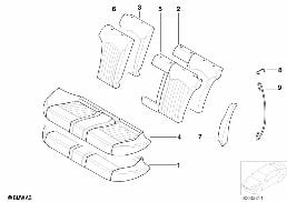 Κάθισ.πίσ.ταπετ.+επένδ.φόρτ.αντ.μεγ.μήκ. diagram for BMW 5 Series E39 M5