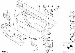 Revetement de porte ar tissu-simili cuir diagram for BMW 5 Series E39 525td