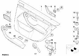 Revetement de porte arriere cuir diagram for BMW 5 Series E39 525td
