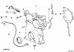 TIMING CASE diagram for BMW 3 Series E36 323i