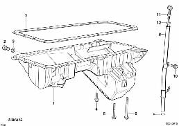 OIL PAN/OIL LEVEL INDICATOR diagram for BMW 3 Series E36 323i