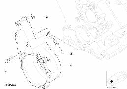 ENGINE BLOCK, ALTERNATOR SUPPORT diagram for BMW 7 Series E65 740d