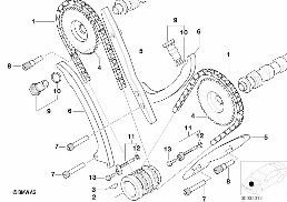 TIMING - TIMING CHAIN LOWER P diagram for BMW 7 Series E65 740d
