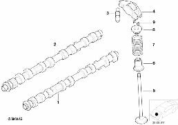 VALVE TIMING GEAR - CAMSHAFT/VALVES diagram for BMW 7 Series E65 740d