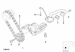 LUBRICATION SYSTEM/OIL PUMP WITH DRIVE diagram for BMW 7 Series E65 740d