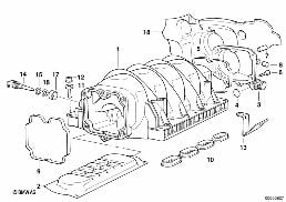 INTAKE MANIFOLD SYSTEM diagram for BMW 7 Series E32 740i