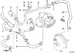 Moteur à commande par dépression diagram for BMW 7 Series E38 735iL