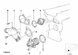WATERPUMP - THERMOSTAT diagram for BMW 3 Series E36 323i